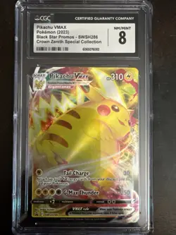 2023 POKEMON SWSH BLACK STAR PROMO #286 FULL ART/PIKACHU VMAX CGC 8 - Image 1