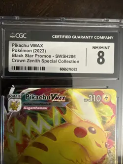 2023 POKEMON SWSH BLACK STAR PROMO #286 FULL ART/PIKACHU VMAX CGC 8 - Image 3