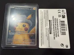 2023 Pokemon Van Gogh Museum Pikachu with Grey Felt Hat 085 SVP Black Star Promo - Image 3