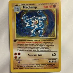 Pokemon Machamp 8/102 Base Set Unlimited Holo Rare 100HP - Image 1