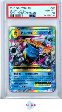 M TURTOK EX EVOLUTIONS-GERMAN POKEMON XY EVOLUTIONS 2016 22 PSA 10 - Image 1