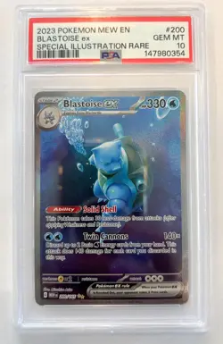 2023 POKEMON MEW EN-151 SPECIAL ILLUSTRATION RARE #200 BLASTOISE EX PSA 10 - Image 1