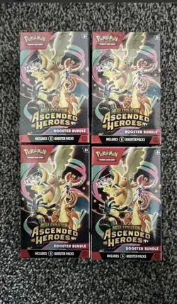 Pokemon TCG Sealed Ascended Hero’s Booster Bundles X4 - Image 2