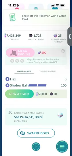Pokemon Go Shiny Gengar ( Gigantamax ) ( Max CP ) - Image 2