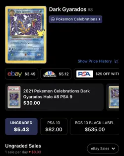 Dark Gyarados, Pokemon Near Mint, Celebrations, Holo Rare, 8/82 - Image 4