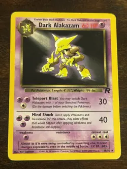 Pokemon Dark Alakazam 18/82 Non Holo Team Rocket Rare Unlimited English - Image 1