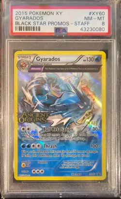 RARE STAFF STAMP 2015 POKEMON XY BLACK STAR PROMOS #XY60 GYARADOS PSA 8 NM-MT - Image 1