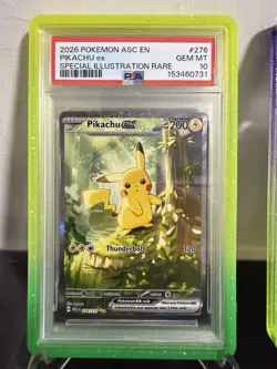 PSA 10 PIKACHU EX 276/217 POKEMON ASCENDED HEROES SPECIAL ILLUSTRATION RARE - Image 1