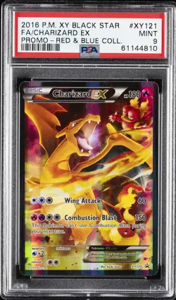 2016 POKEMON XY BLACK STAR PROMO #XY121 FULL ART/CHARIZARD EX PSA 9 - Image 1