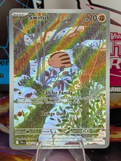Pokemon TCG: Swinub 165/159 - Journey Together Illustration Rare NM - Image 1