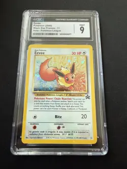 Pokemon TCG Eevee JR East Stamp Rally Wotc Promo 11/53 Regular CGC 9 With Swirl - Image 1