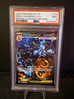 Pokemon 2025 PSA 9 Mega Charizard X ex #125/094 ME Phantasmal Flames SIR Mint - Image 1