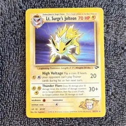2000 Pokemon Leaders' Stadium Lt. Surge's Jolteon #28 - LP / MP - rare - Image 1