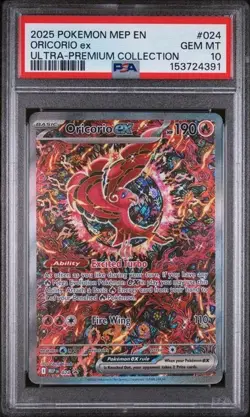 2025 POKEMON MEP EN-ME BLACK STAR PROMO #024 ORICORIO EX PSA 10 - Image 1