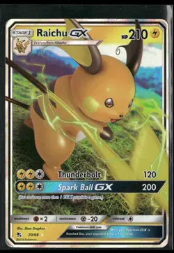 Raichu GX 20/68 Ultra Rare - Pokemon TCG Hidden Fates - Image 1
