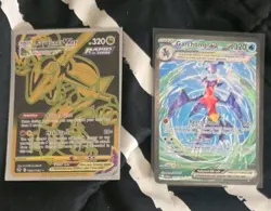 Pokemon Holo Card Lot Rayquaza VMAX, Garchomp EX, Typhlosion, Riolu Rapid Strike - Image 3