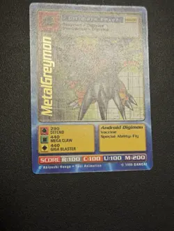 MetalGreymon Digimon CCG Bo-80 Ultimate Android Digimon English Card 1999 Bandai - Image 4