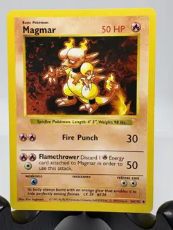 Vintage Pokemon TCG Magmar 36/102 Shadowless Base Set Card LP - Image 1