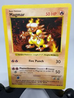 Vintage Pokemon TCG Magmar 36/102 Shadowless Base Set Card LP - Image 3