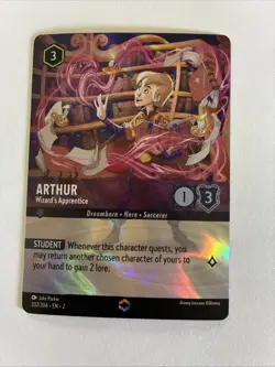 Disney Lorcana Arthur Wizard's Apprentice Enchanted Pack Fresh Into Protection - Image 1