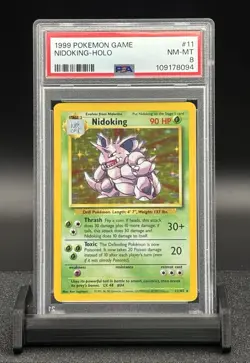 Nidoking Holo #11 Base Set 1999 Pokemon - PSA 8 NM-MT - Image 1