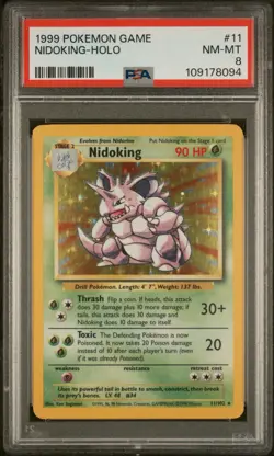 Nidoking Holo #11 Base Set 1999 Pokemon - PSA 8 NM-MT - Image 3