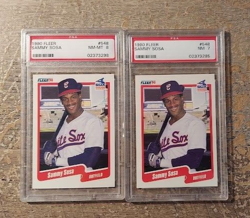 1990 Sammy Sosa 10 Card PSA Graded Lot Fleer, Donruss, Score - Image 1