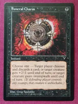 Magic The Gathering VISIONS FUNERAL CHARM black card MTG - Image 1