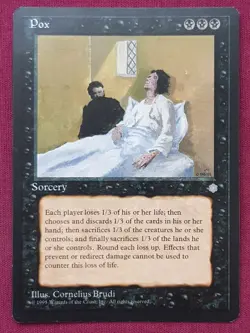 Magic The Gathering ICE AGE POX black card MTG - Image 1