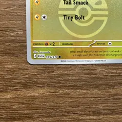 Pokemon Pikachu ASC 055/217 2026 Basic 70 HP Tail Smack Tiny Bolt Card - Image 3