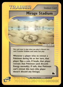 Pokemon Cards Mirage Stadium 132/144 Skyridge Uncommon LP *2 - Image 1