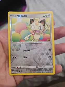 Pokemon Card Meowth Team Up Reverse Holo 125/181 Near Mint - Image 1