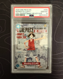 2026 ONE PIECE PROMOS COLLEGE BASKETBALL : US VOYAGE MONKEY D. LUFFY PSA 10 - Image 1