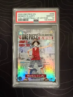 2026 ONE PIECE PROMOS COLLEGE BASKETBALL : US VOYAGE MONKEY D. LUFFY PSA 10 - Image 1