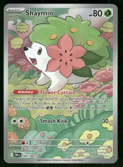 2025 Shaymin 185/182 Illustration Rare Holo NM SV10: Destined Rivals Pokemon - Image 1