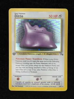 Pokemon Ditto 3/62 Fossil 1st Edition - Image 1