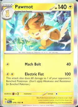Pokemon Paldea Evolved Pawmot 76/193 Holo - Image 1