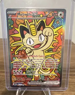 Pokemon Meowth EX Full Art Holo 121/088 POR Basic Cat Natsumi Yoshida - Image 1