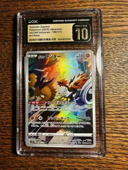 Galarian Zapdos Pokemon (2022) Japanese VSTAR Universe 188/172 CGC Pristine 10 - Image 1