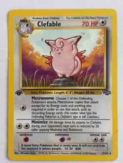 Pokemon TCG - Clefable Jungle 1st Edition 17/64 Vintage Wizards Of The Coast LP - Image 1