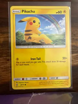 Pikachu 28/73 Common Shining Legends Pokemon Near Mint - Image 1
