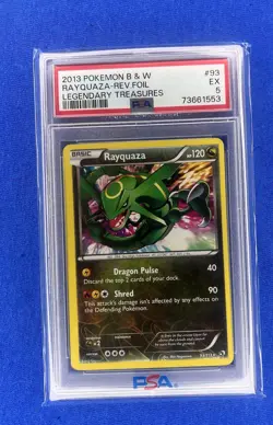 2013 Rayquaza Holo Rare 93/113 Pokemon Legendary Treasures PSA 5 - Image 1