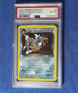 2000 POKEMON ROCKET #8 DARK GYARADOS-HOLO PRERELEASE PSA 6 - Image 1