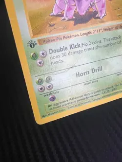 Pokemon TCG Nidorino 37/102 Base Set Shadowless 1st Edition Uncommon DMG - Image 3