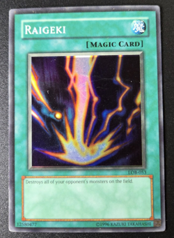 Yu-Gi-Oh! Raigeki Legend of Blue Eyes White Dragon LOB-EN053 Super Rare Unlim - Image 1