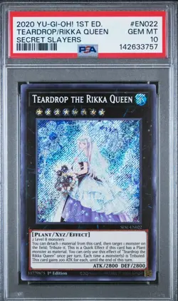 🔥Teardrop the Rikka Queen 2020 Yu-Gi-Oh! 1st Ed Secret Slayers #EN022 PSA 10 - Image 1