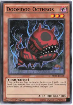 Yugioh - Doomdog Octhros MP16-EN018 1st Edition - 2016 Mega-Tins Mega Pack - Image 1