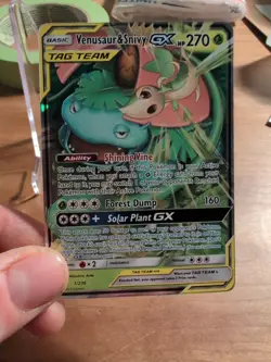 Venusaur & Snivy GX 1/236 Tag Team From Cosmic Eclipse. Near Mint-Mint Card. - Image 5