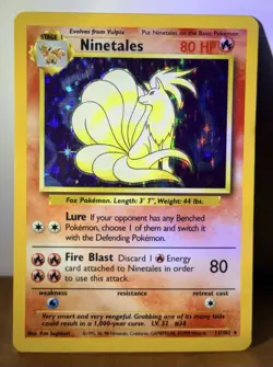 Pokemon Ninetales Base Set Holo Card 12/102 1999 English Vintage - Image 2