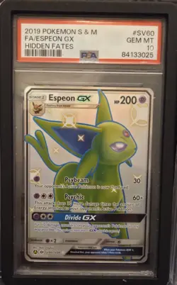 Pokemon Espeon GX Shiny Psiana English SV60/SV94 Hidden Fates PSA 10 Gem Mint - Image 1